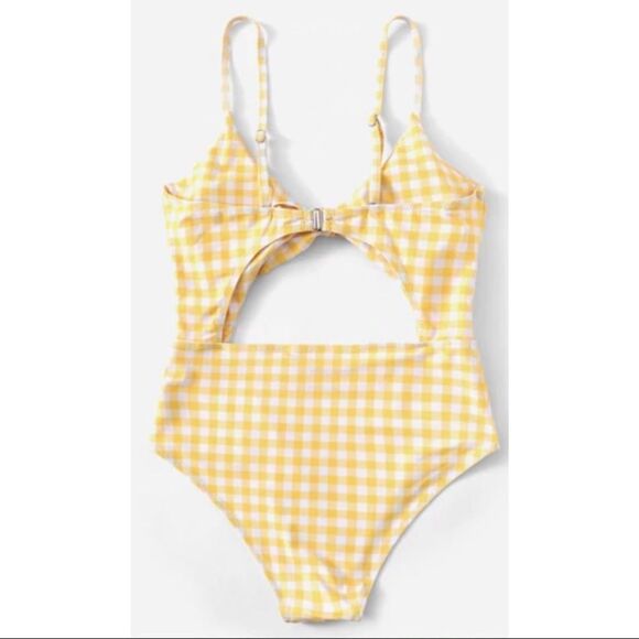HP⭐️ NEW Yellow Gingham One Piece Swimsuit - Picture 3 of 3